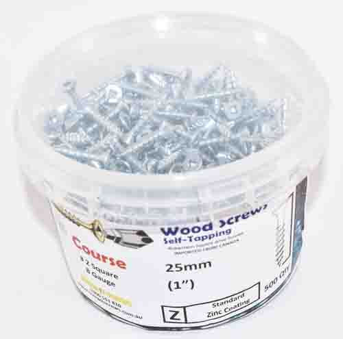 Flat HD Csunk Steel Screws 8g x 25mm Zinc Qty 500