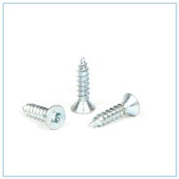 Flat HD Csunk Steel Screws 4g x 10mm Zinc Qty 100