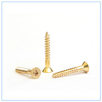 Flat HD Brass Screw 6g x 12mm Qty 50