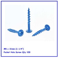 Blue Zinc Outdoor Pocket Screws 8g x 31mm Qty 100