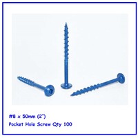 Blue Zinc Outdoor Pocket Screws 8g x 50mm Qty 100