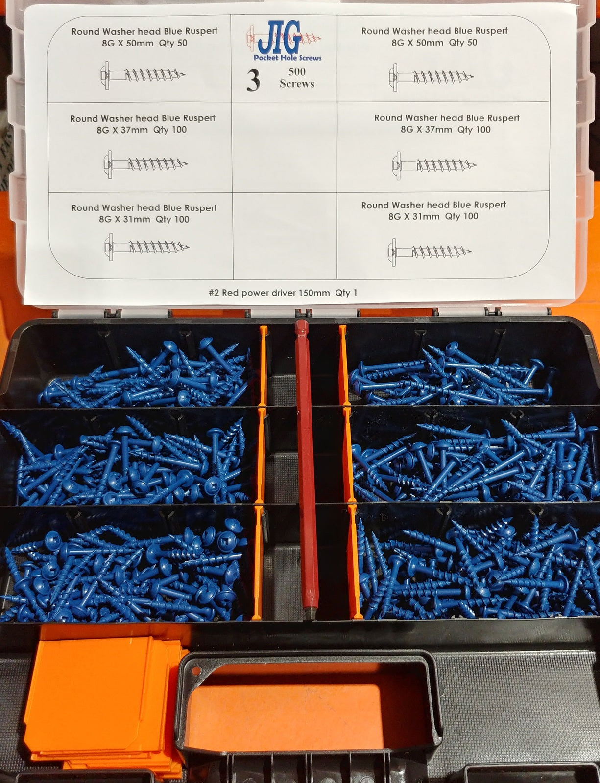 Pocket Hole Screws pack 3 - Qty 500 Screws