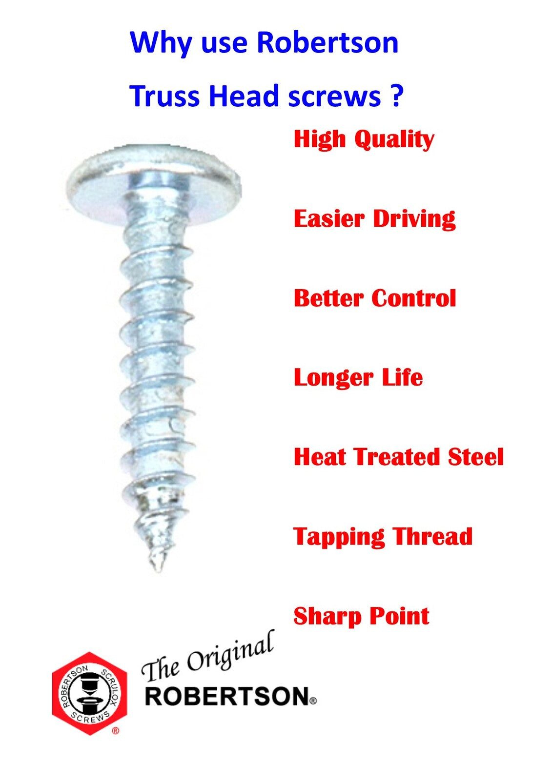 Truss HD Screw 8g x 12mm Qty 100