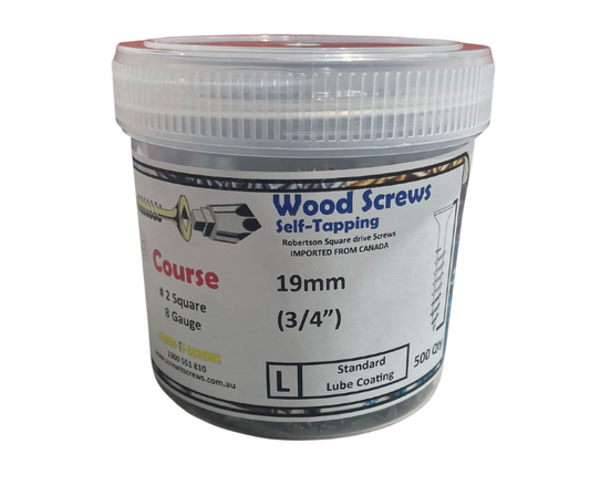 Flat HD Csunk Steel Screws 8g x 19mm Qty 500