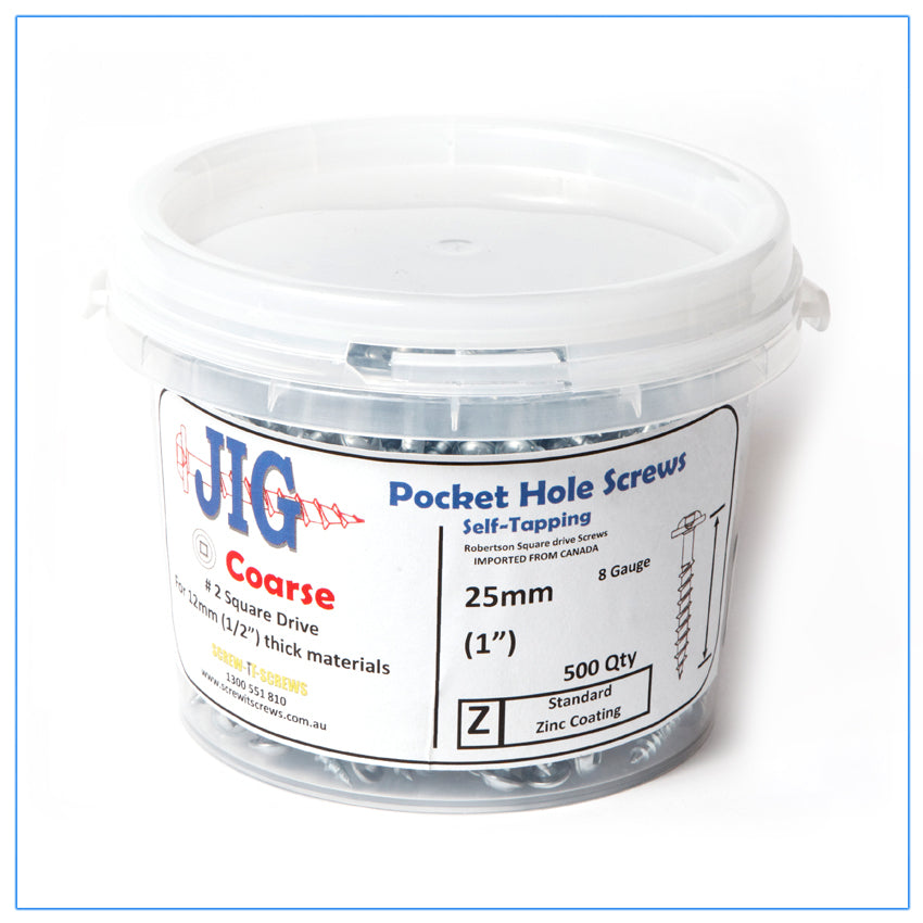 Pocket Hole Screw R/W 8g x 25mm  Qty 500