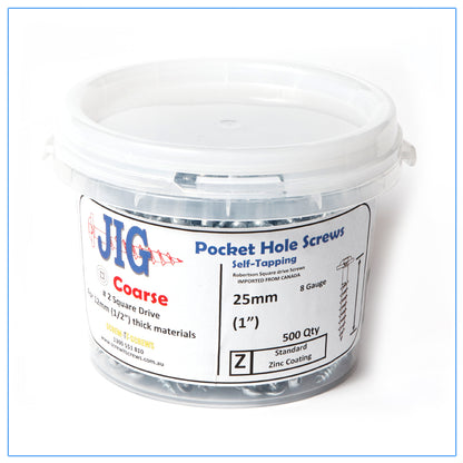 Pocket Hole Screw R/W 8g x 25mm  Qty 500