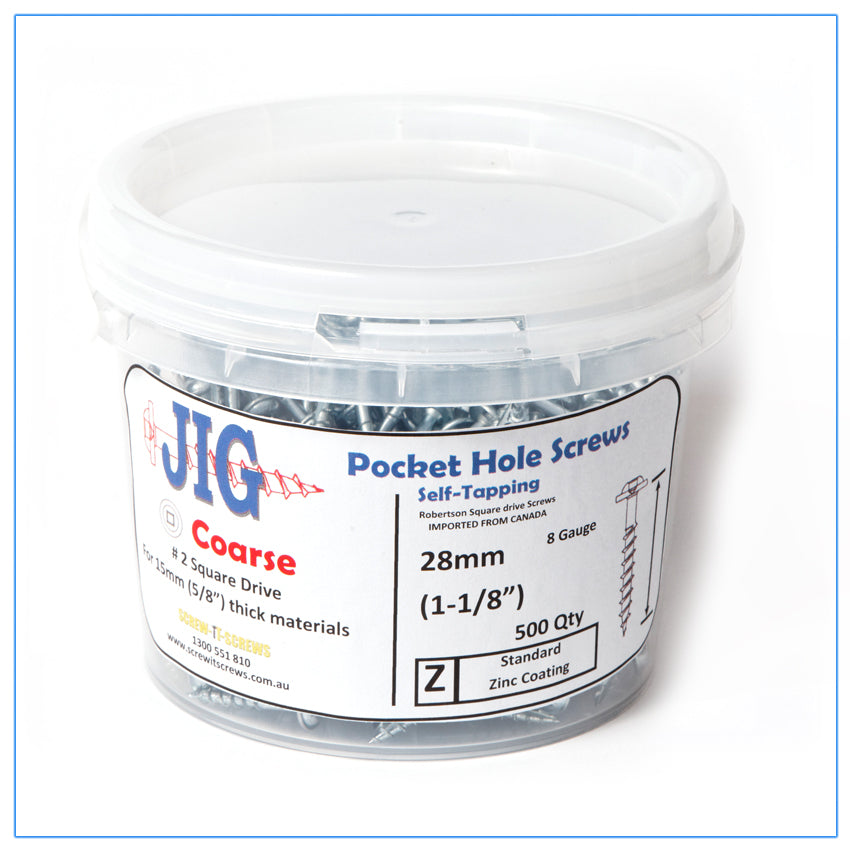 Pocket Hole Screws R/W  8g x 28mm 500 pack