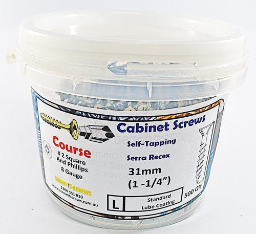Particle Board Screw 8g x 31mm Serra Recex Qty 500