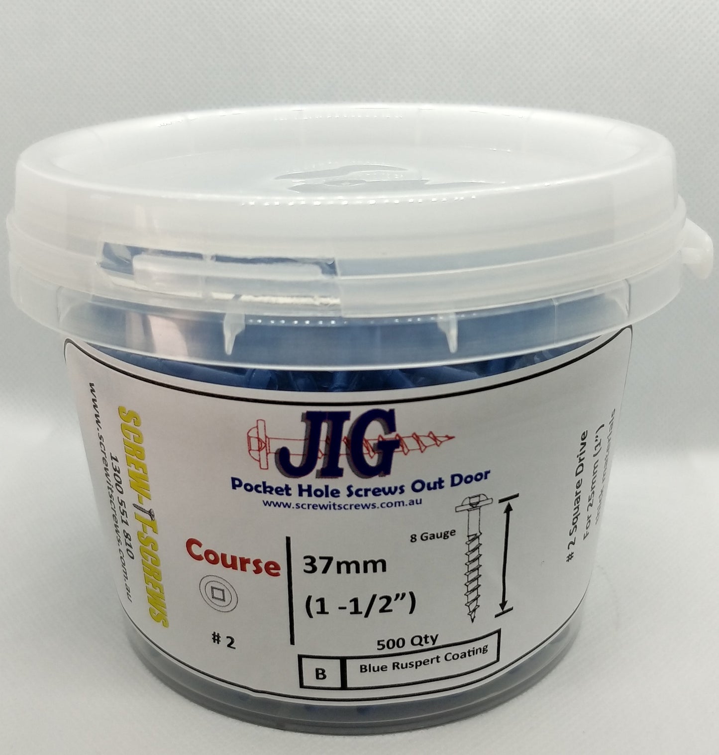 Blue Zinc Outdoor Pocket Screws 8g x 37mm Qty 500