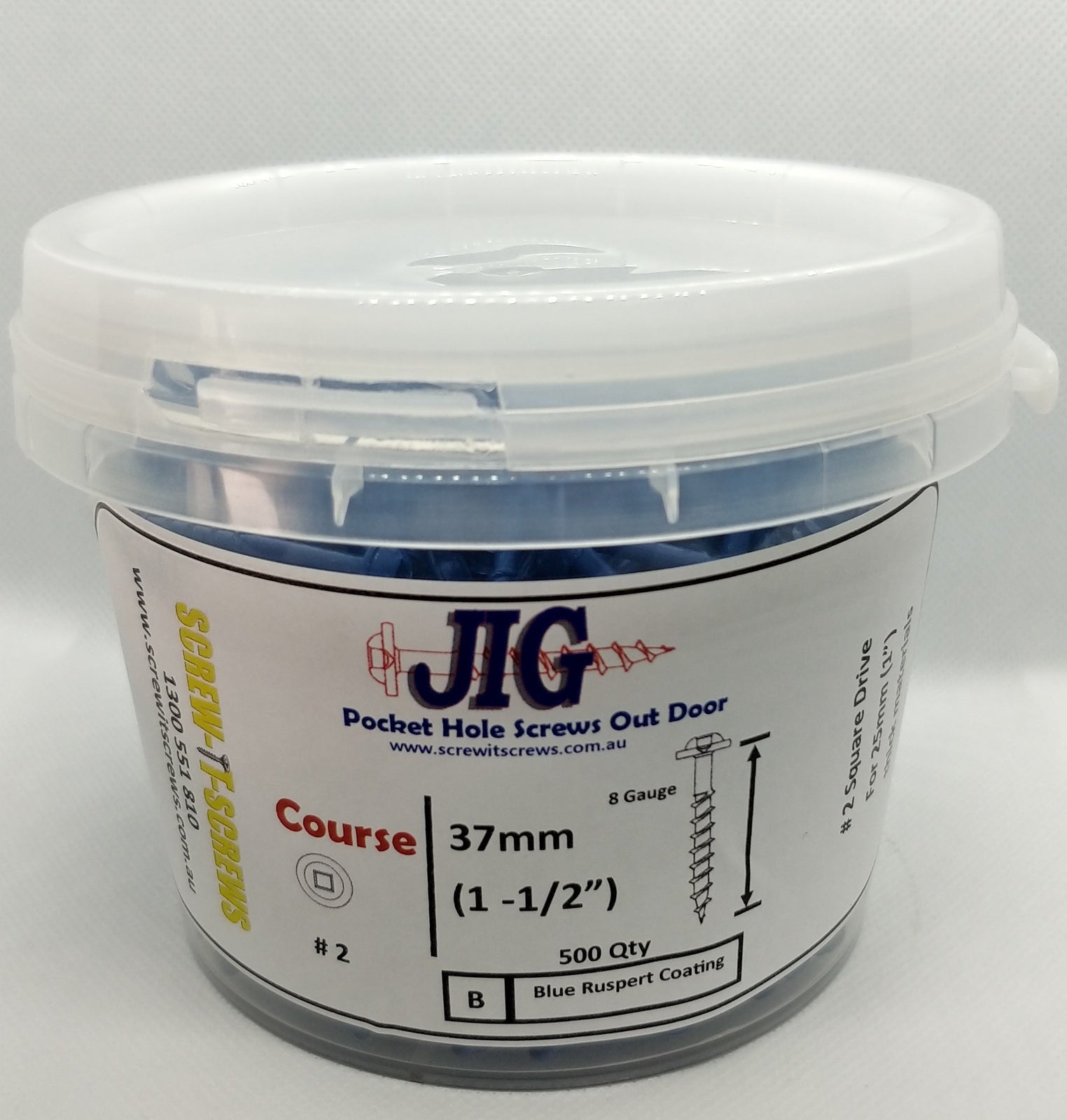 Blue Zinc Outdoor Pocket Screws 8g x 37mm Qty 500