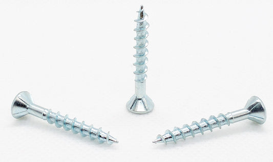 8g x 50mm Particle Board Screws Zinc Qty 500