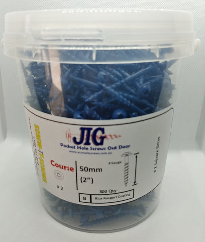 Blue Zinc Outdoor Pocket Screws 8g x 50mm Qty 500