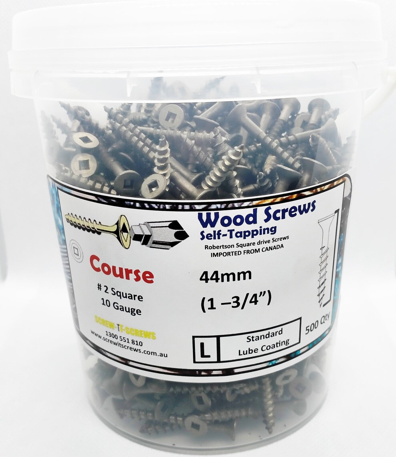 Flat HD Steel Screws 10g x 44mm Qty 500