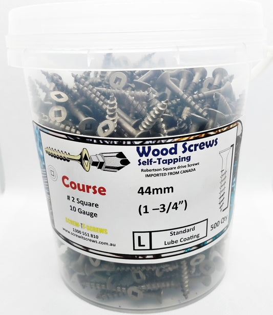 Flat HD Steel Screws 10g x 44mm Qty 500