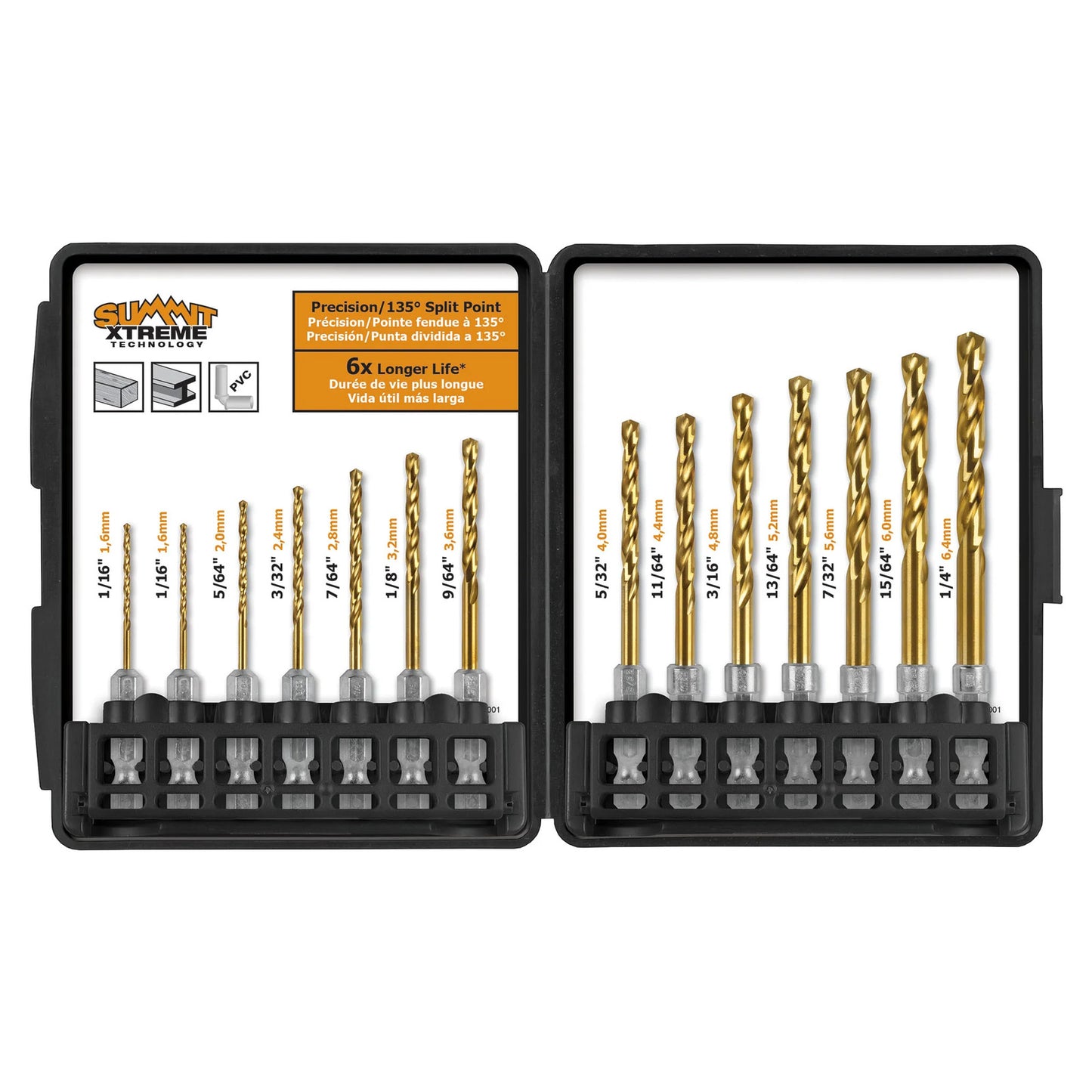 14pc Hex Shank Titanium Drill Set